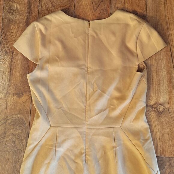 Banana Republic Factory Mustard Short Sleeve Midi Sheath Dress Size 10 - Picture 10 of 13